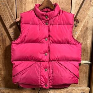 🪶Vintage 80s LL Bean Women's S Goose Down Vest Rosé Red Outdoor Puffer Jacket